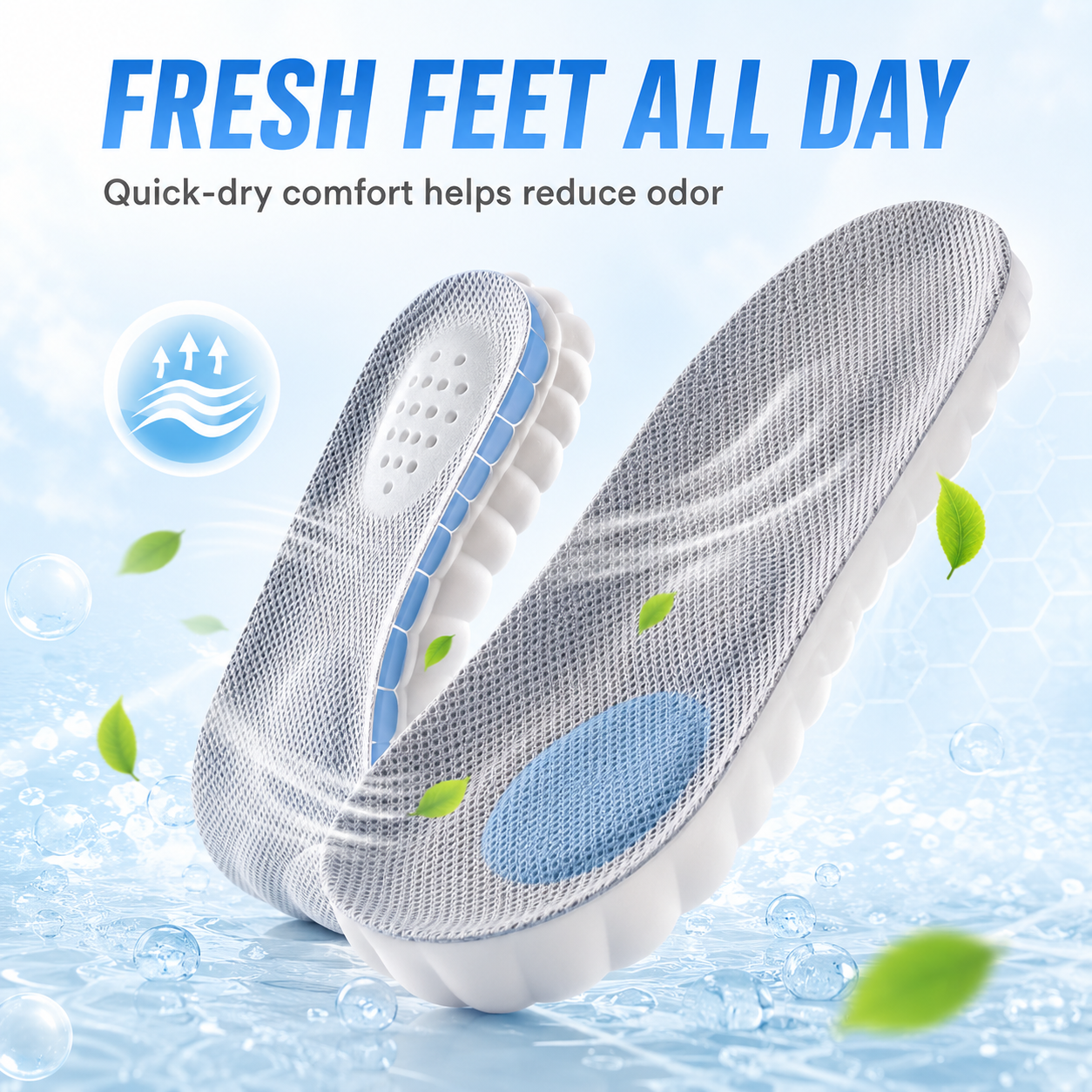☁️ 4D Cloud Technology Ultra Comfort Insoles