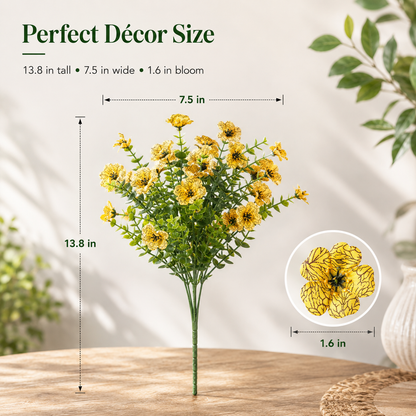 🌸 6PCS Faux Silk Flowers 🌿 Instantly Upgrade Your Space | UV Resistant Home Decor ✨