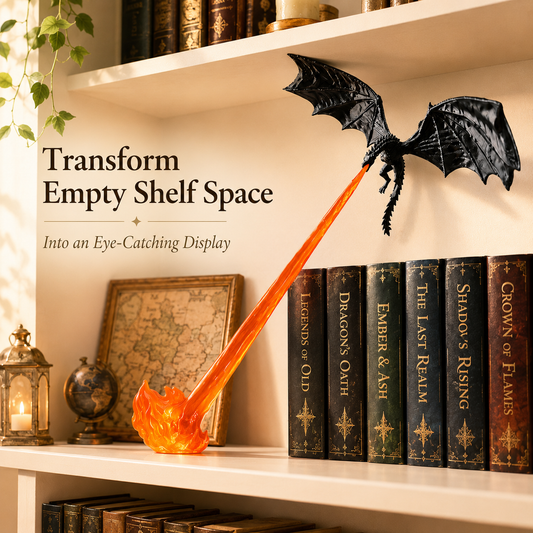 🚚 Buy 2 Get Free Shipping 🚚 🐉 3D Dragon Flame Bookshelf Nook Light 📚