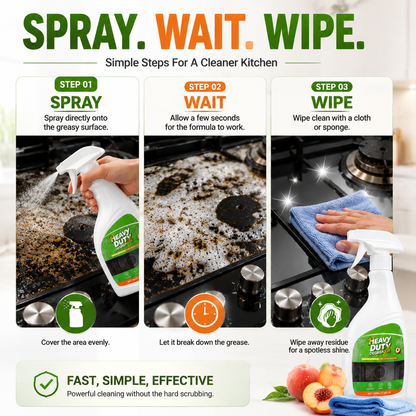🏆 52K+ Sold | 🍑 Peach Kitchen Degreaser Foam Spray — Tough Grease Remover | 500ml