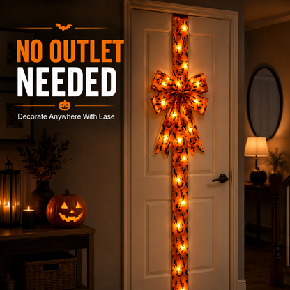 🎃 Light-Up Halloween Bow with Warm LEDs ✨