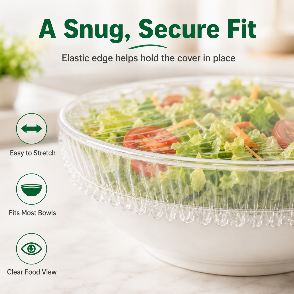 🥗 100Pcs Reusable Elastic Food Storage Covers Set 🍉