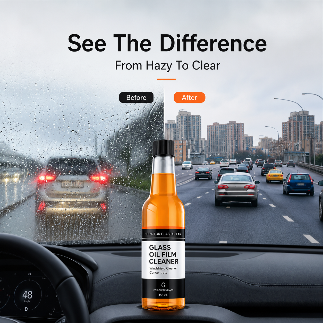 🧪 -45°C De-Icing & Anti-Oil Film Windshield Cleaner (150mL)❄️
