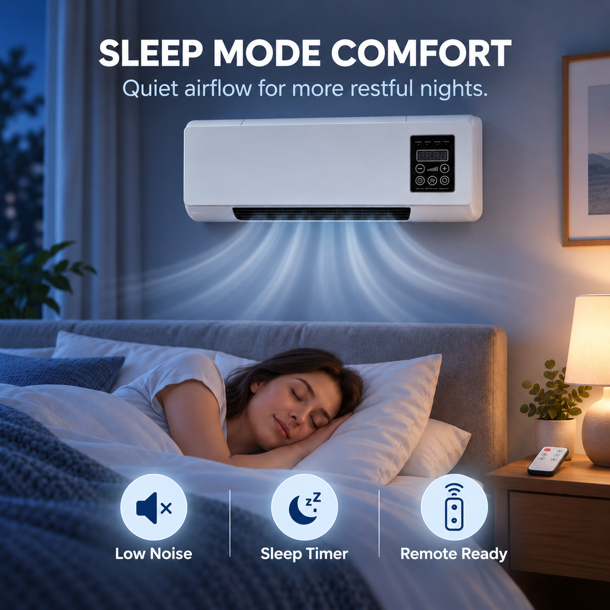 ❄️🔥 2-in-1 Wall-Mounted Cooling & Heaing Unit – Remote Control