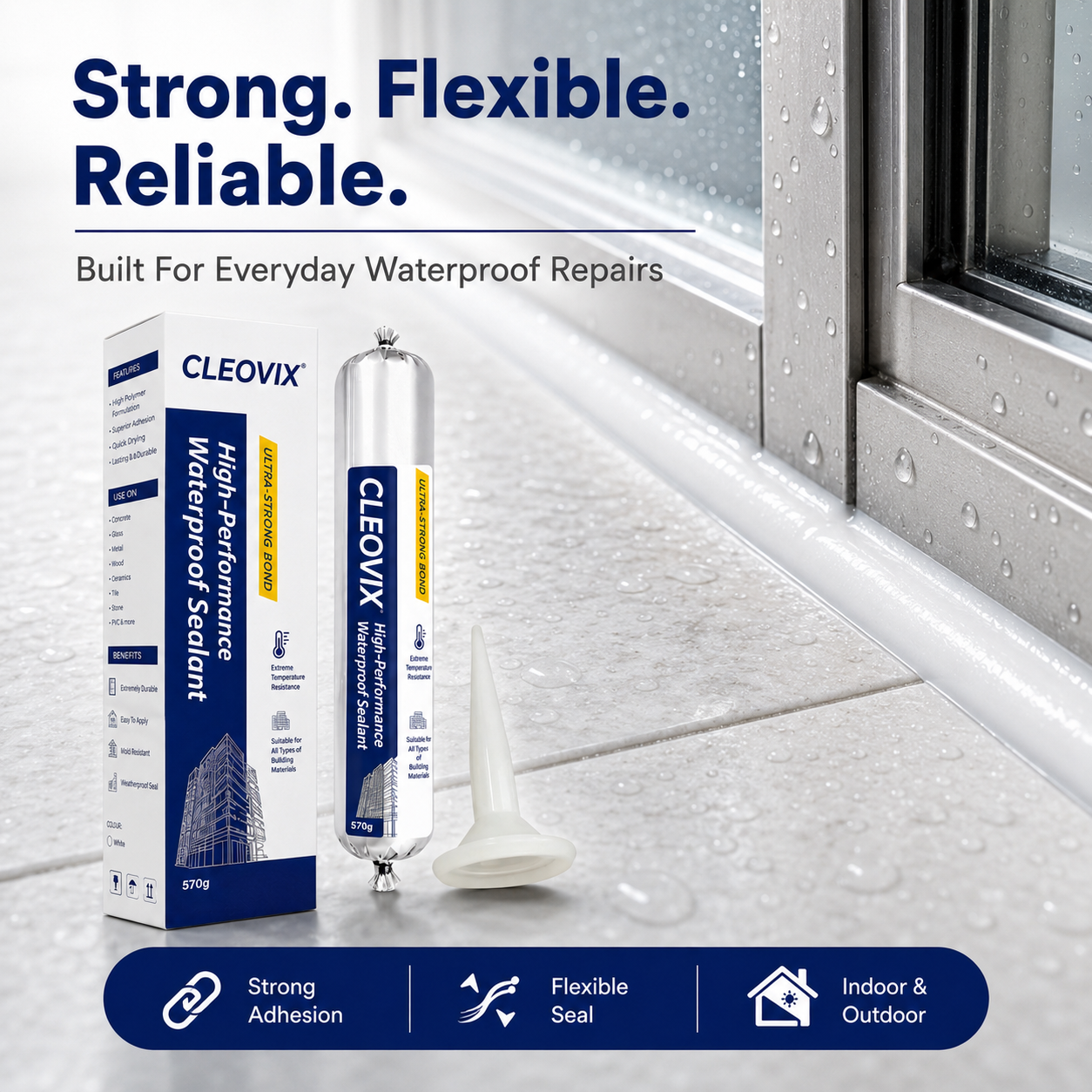 💧 High-Performance Elastic Waterproof Sealant for Leaks & Gaps (570g) 🛡️