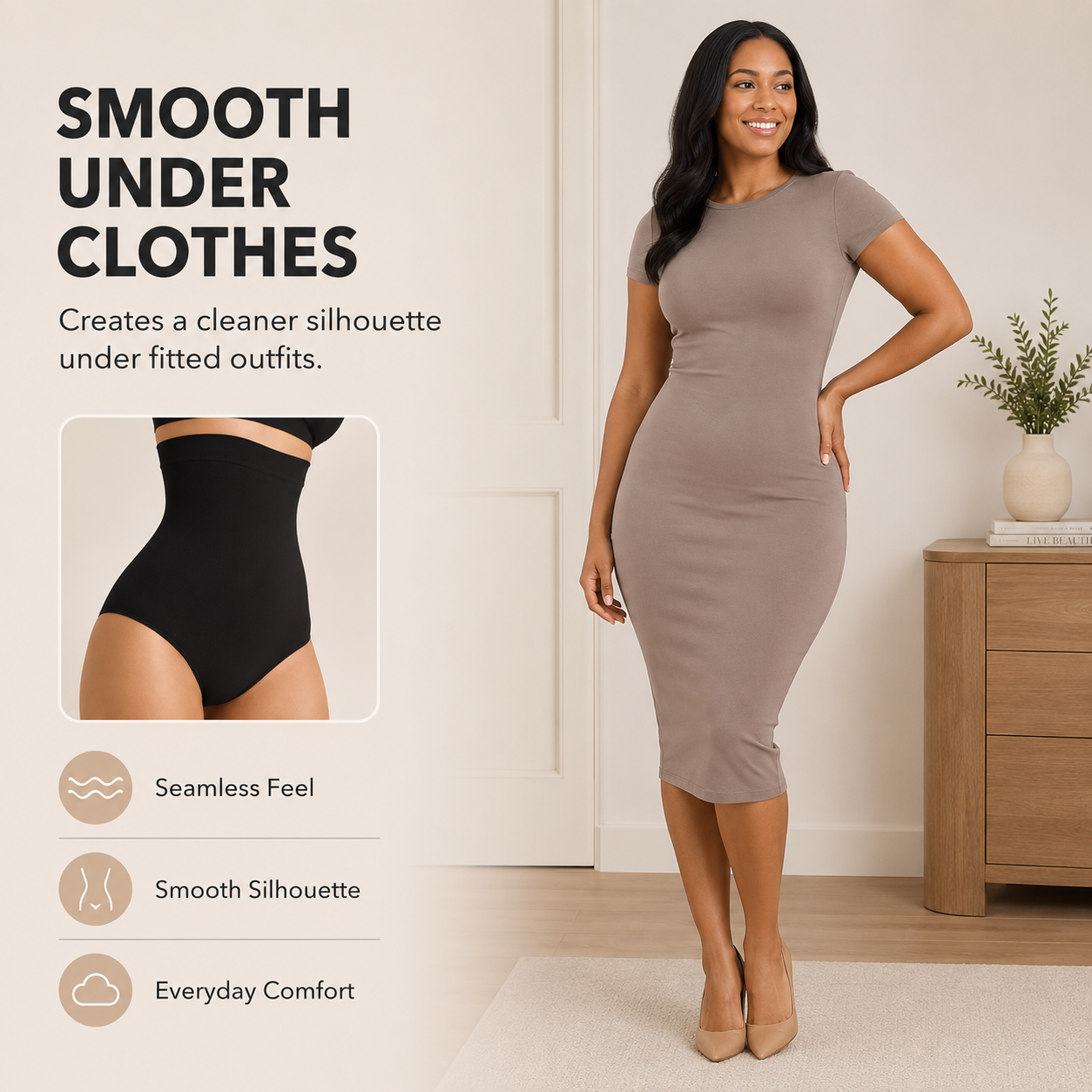 👙 High-Waisted Seamless Tummy Control Shaper Brief with Anti-Slip Silicone 💃