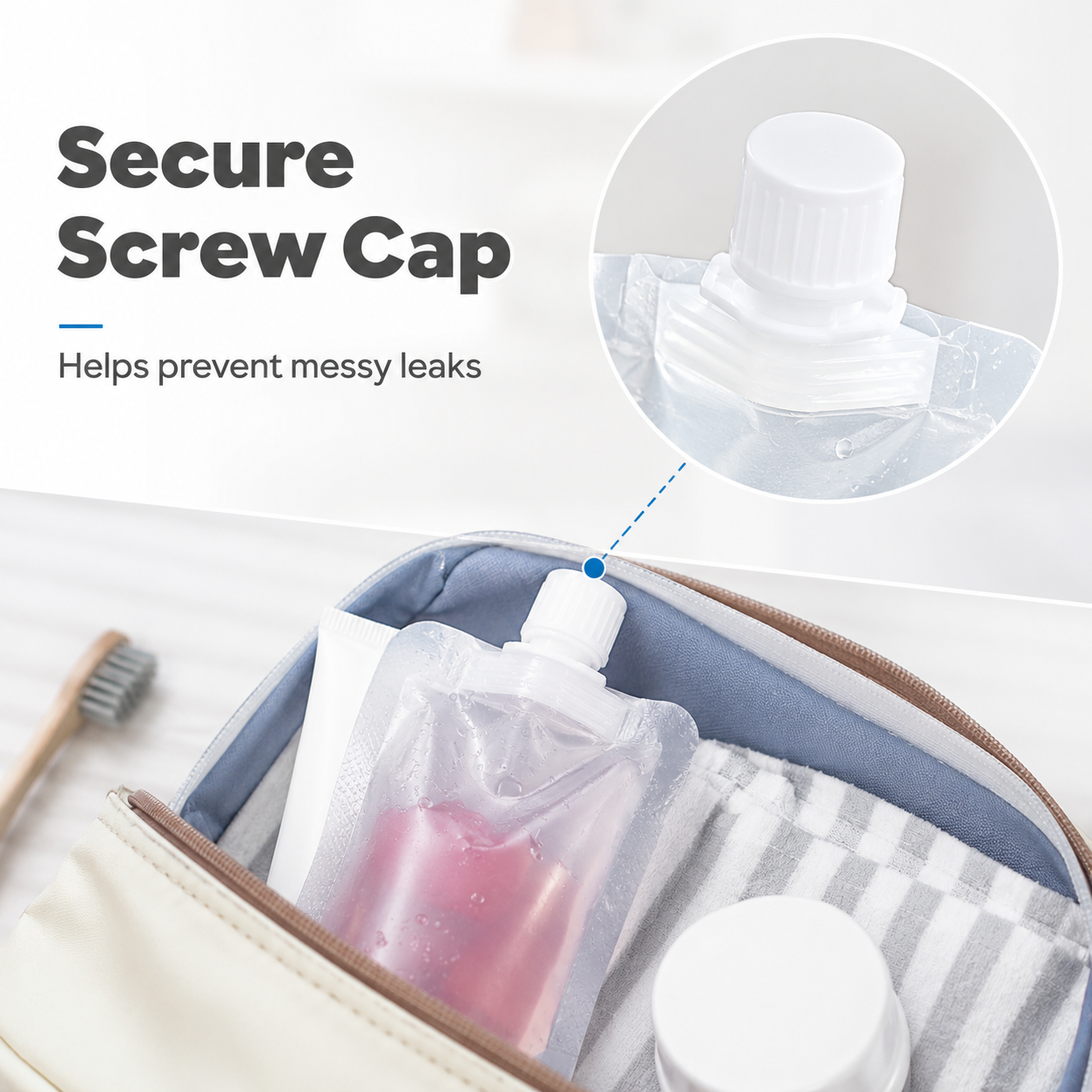 💧 Portable Refillable Liquid Squeeze Travel Toiletry Pouches ✈️