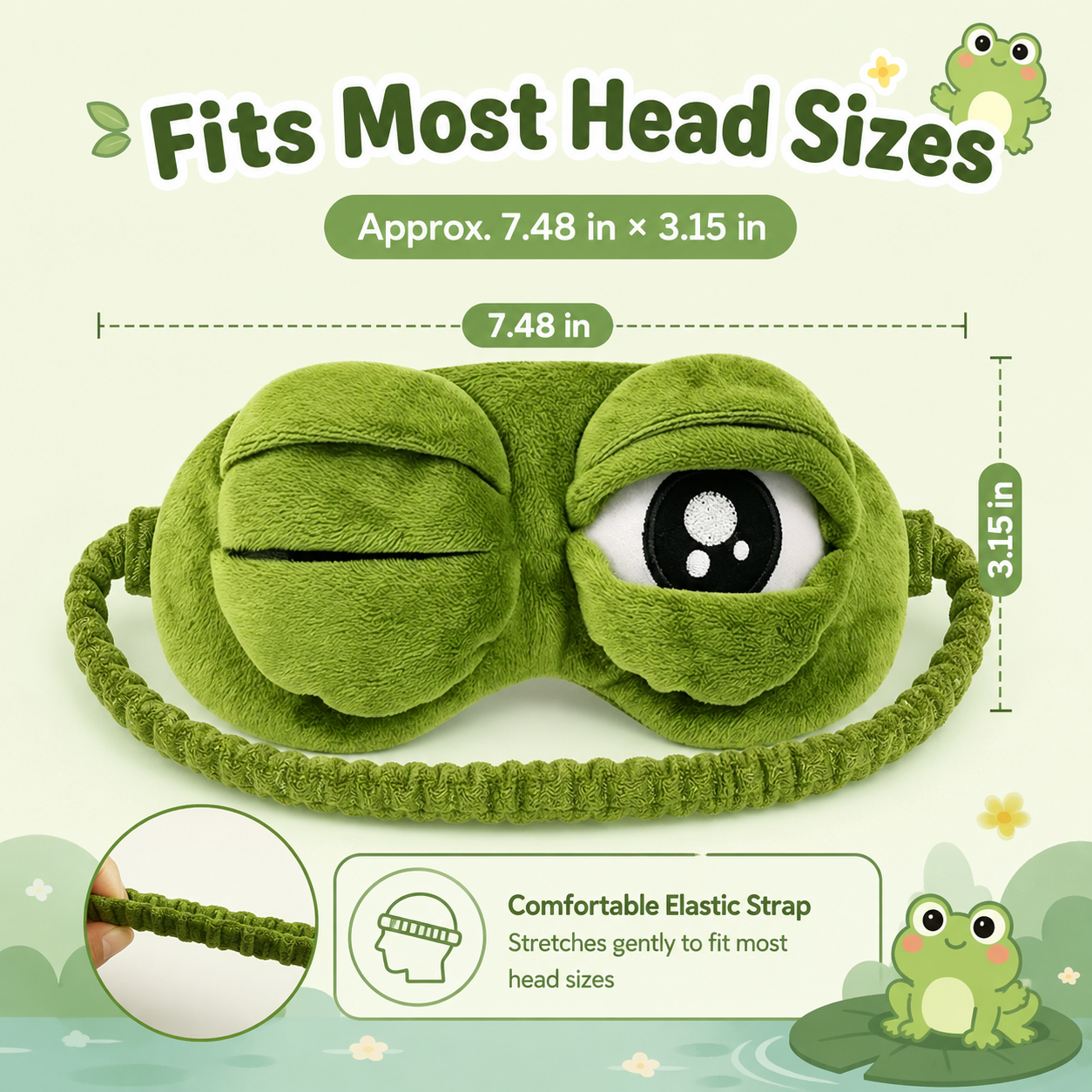 🐸Plush Comfort 3D Sad Frog Sleep Mask