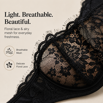 🌸 Full-Coverage Lace Minimizer Bra with Plush Underwire & Smoothing U-Back ✨