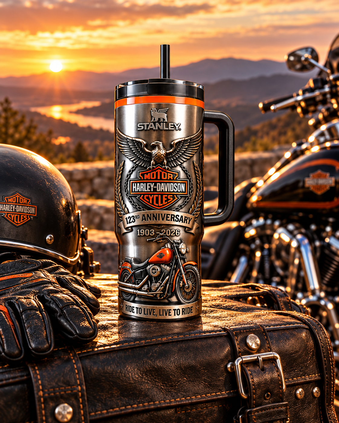 🏍️ 123rd Anniversary 1903-2026 Motorcycle Tumbler (30oz & 40oz)