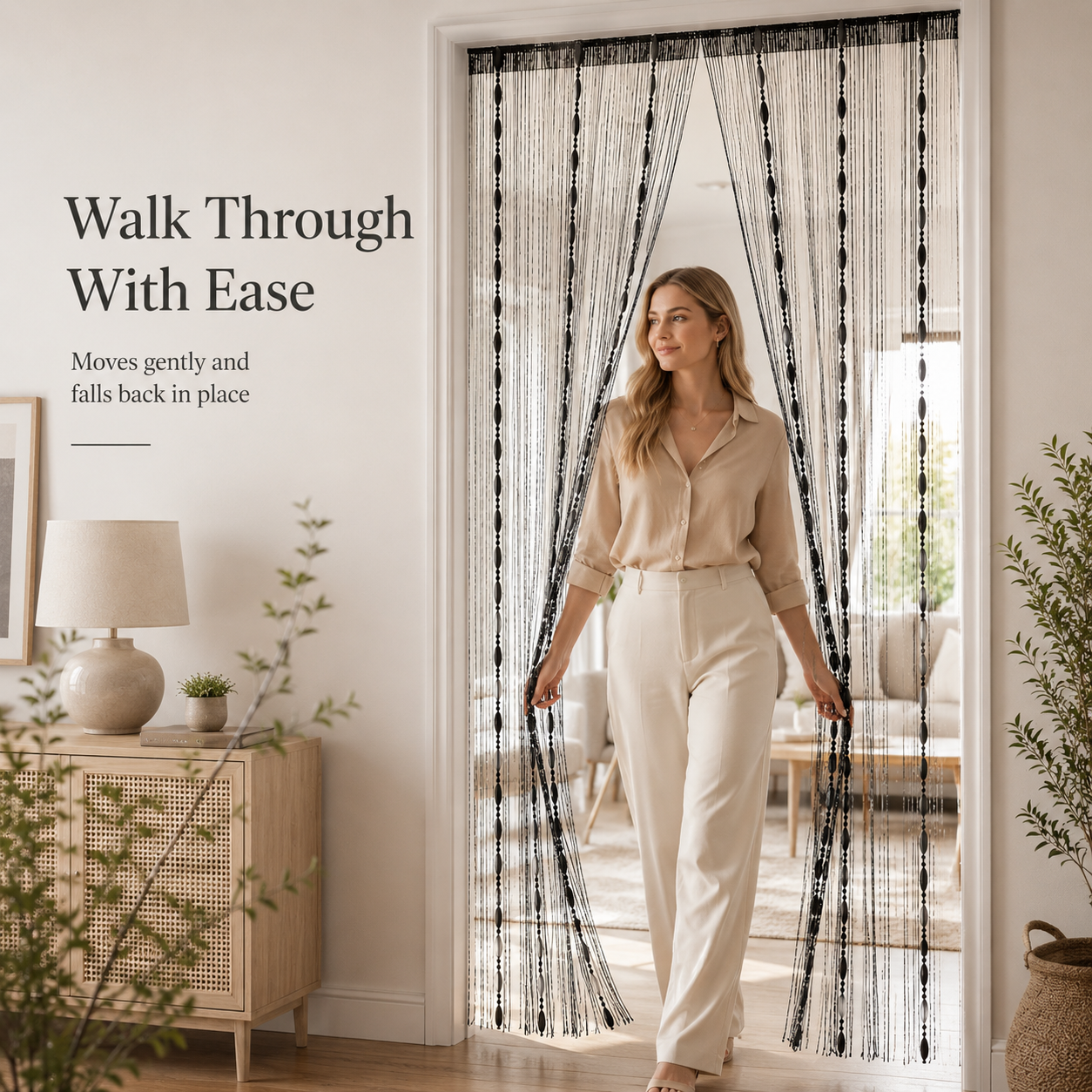 ✨ Elegant Beaded String Door Curtain 🚪