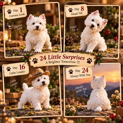 🐾 24-Day Westie Figurine Set - Cute Dog Advent Countdown Collection