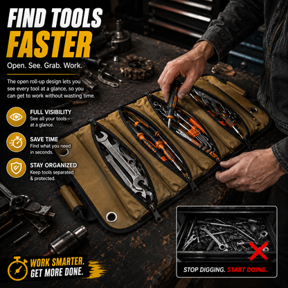 🛠️ Universal Heavy-Duty Roll-Up Tool Bag
