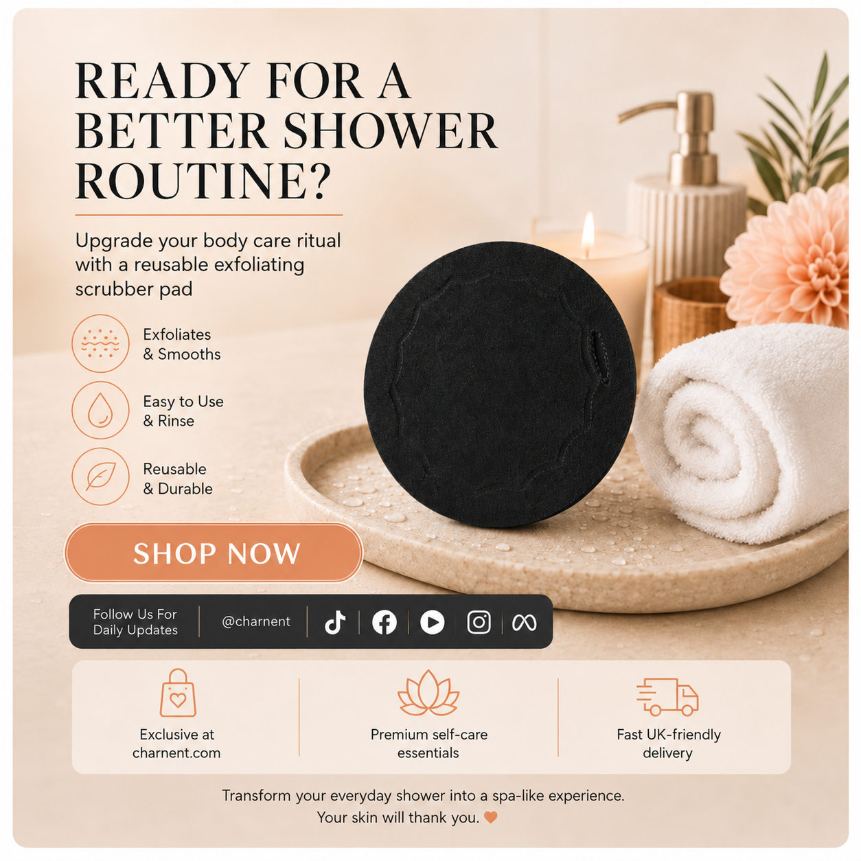 ✨ SilkGlow Deep Exfoliating Bath Pad — Instant Dead Skin & Strawberry Skin Remover 🍑🛁