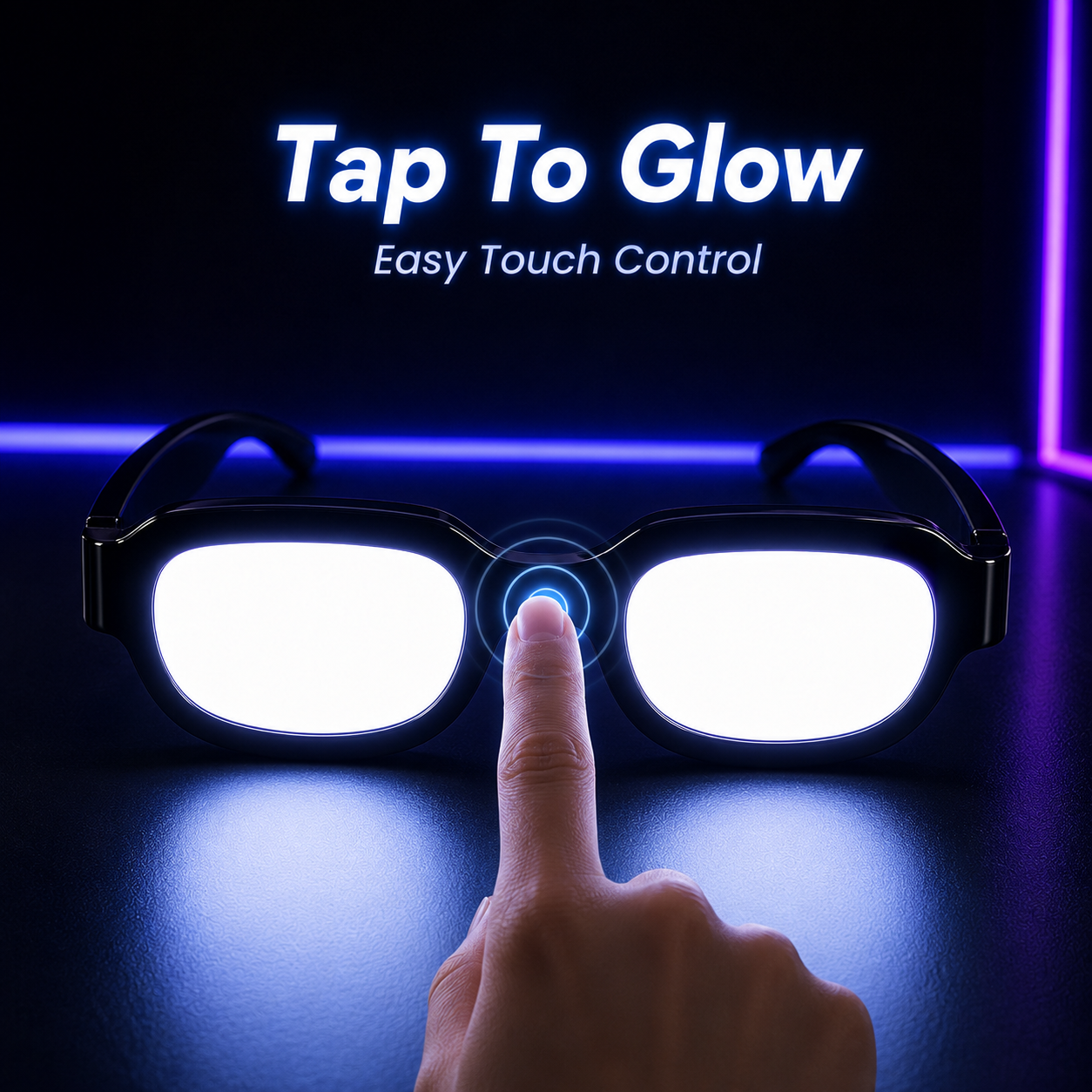 🕶️ Cyberpunk LED Light Up Glasses Touch Control Rechargeable Party Eyewear ⚡