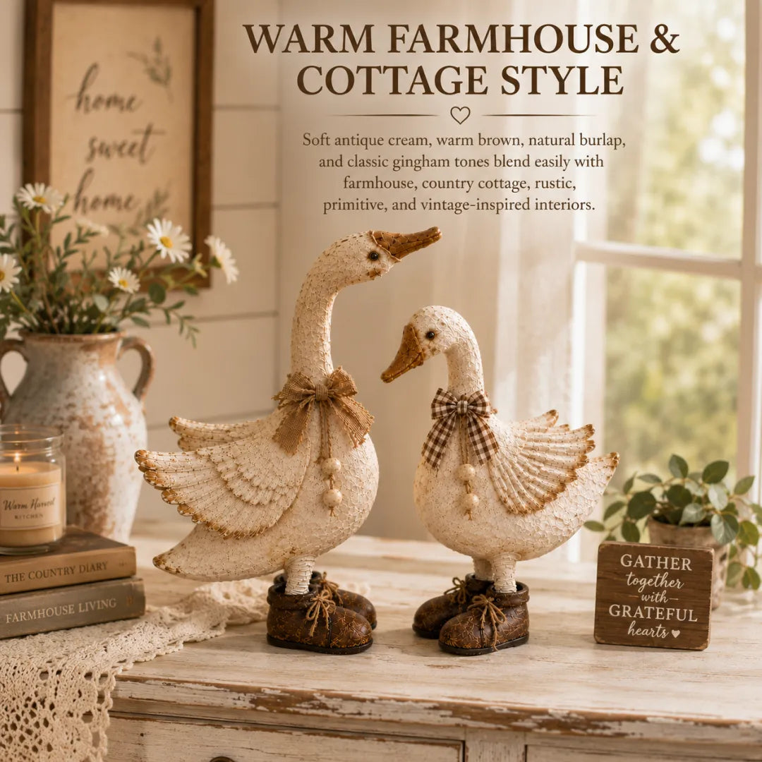 ✨ Rustic Farmhouse Chicken and Goose Shelf Sitters with Swinging Legs 🐔