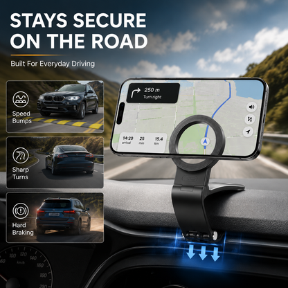 🚗 Foldable Magnetic Dashboard & Sun Visor Car Phone Mount Holder 📱