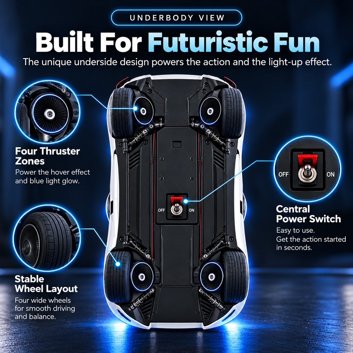 🚀 FutureDrive™ RC Roadster – Futuristic Hover-Effect Car with Stunning Blue LED Lights