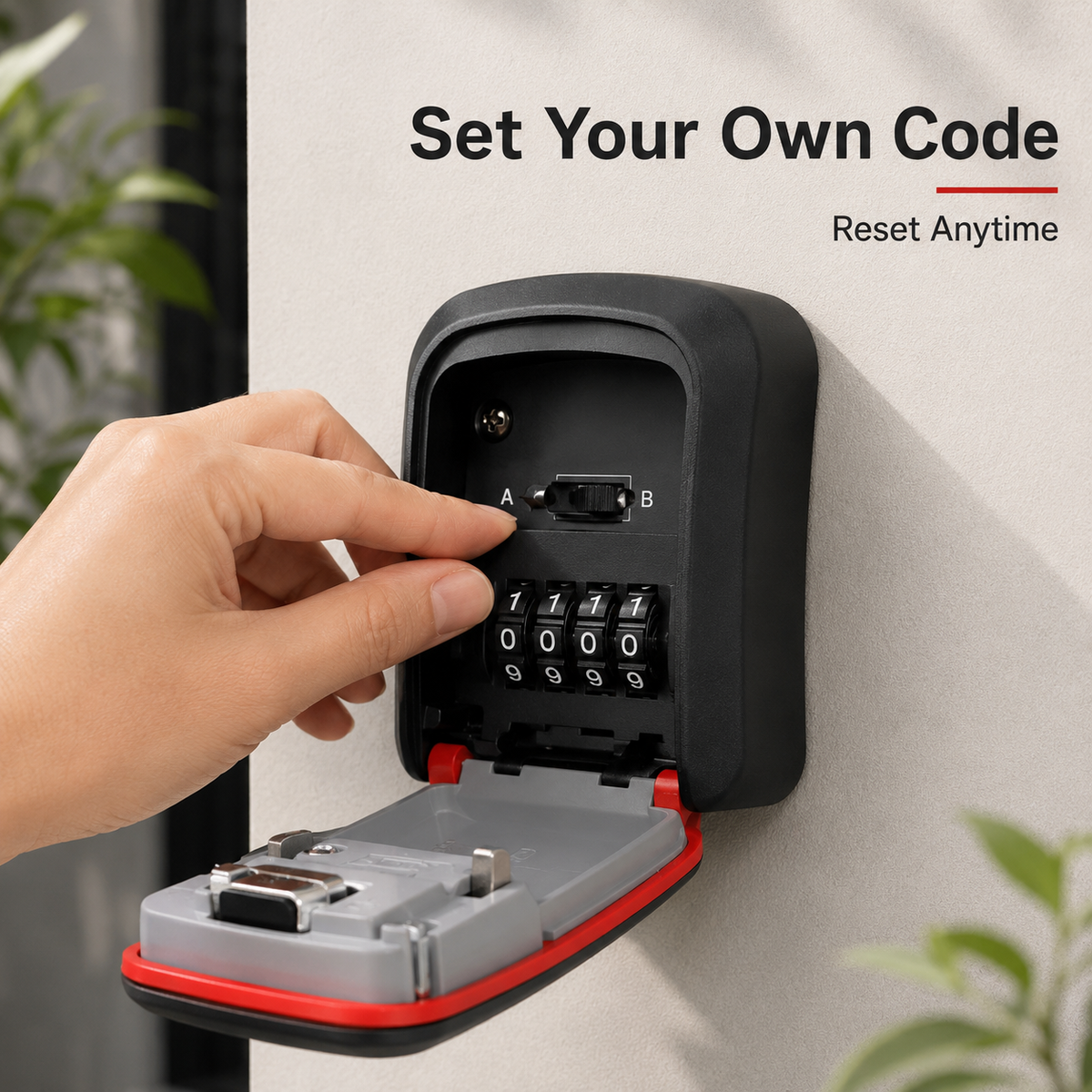 🔐 Wall-Mounted 4-Digit Combination Key Lock Box – Weatherproof Outdoor Key Safe ✨
