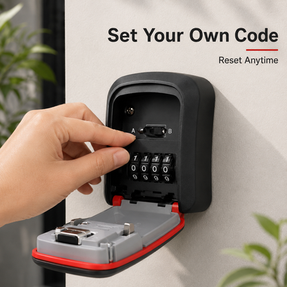 🔐 Wall-Mounted 4-Digit Combination Key Lock Box – Weatherproof Outdoor Key Safe ✨