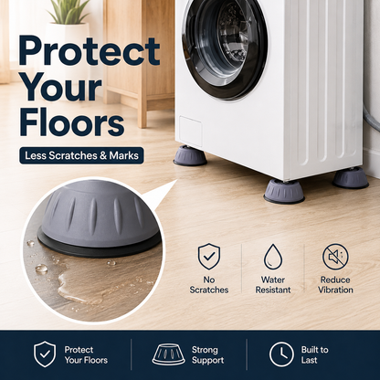 🌟 Anti-Vibration Appliance Foot Pads – Lift, Stabilize & Protect Your Floors