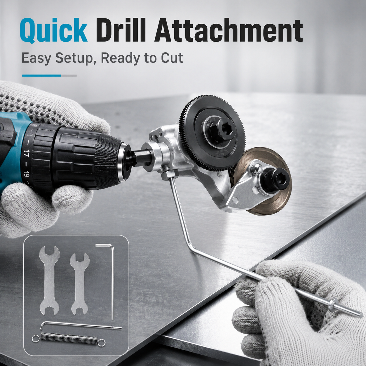 ⚡ High-Speed Drill Metal Cutter Attachment – Cut Sheet Metal Faster & Easier