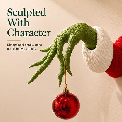 🎄 Green Monster Hand Christmas Wall Mount Ornament Holder Decor 🎁