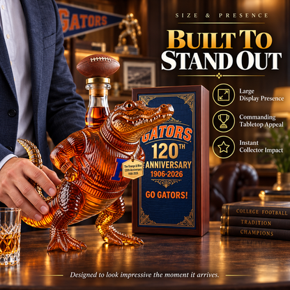 🐊 Gators 120th Anniversary Whiskey Decanter – Football Mascot Collectible 🏈