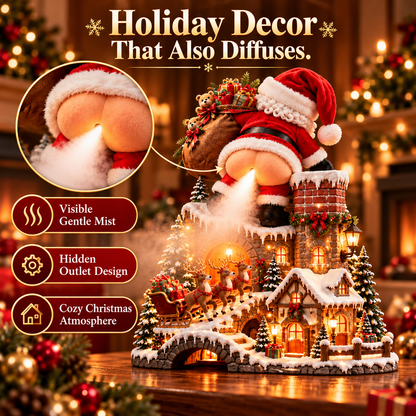 🎅 Santa’s Cheeky Christmas Village™ – Lighted Aroma Diffuser with Funny Santa Mist & Magical Holiday Glow
