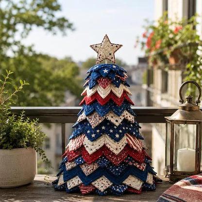 🔥LAST DAY 50% OFF - 🎄 Layered Fabric Tree Quilt Kit for DIY Seasonal Decor 🧵