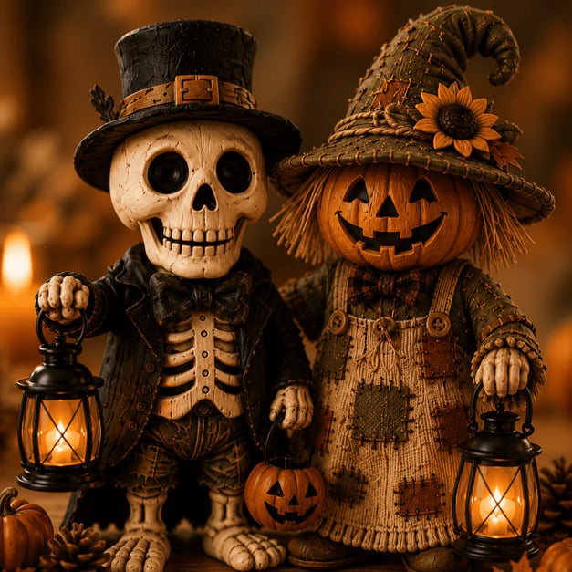 🔥Last Day 49% OFF -🎃 Cute Spooky Halloween Mantel Figurine – Cozy Resin Decor 🍂
