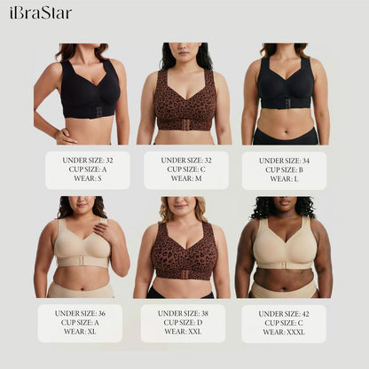 ✨Cross Back Front Closure Bra – Wireless Comfort & Posture Support