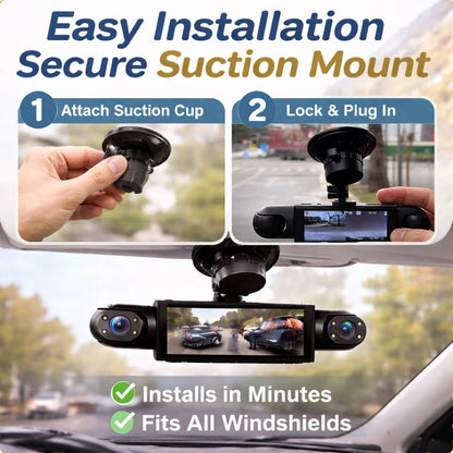 🚗 4-Channel 360° Dash Camera – Front, Rear, Side & Cabin Recording 🛡️