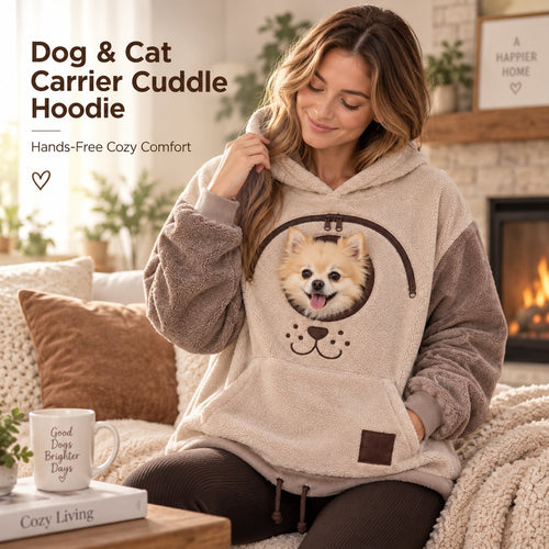 🐾 Cozy Pet Carrier Hoodie – Soft Fleece Cuddle Pouch Sweatshirt for Cats & Small Dogs