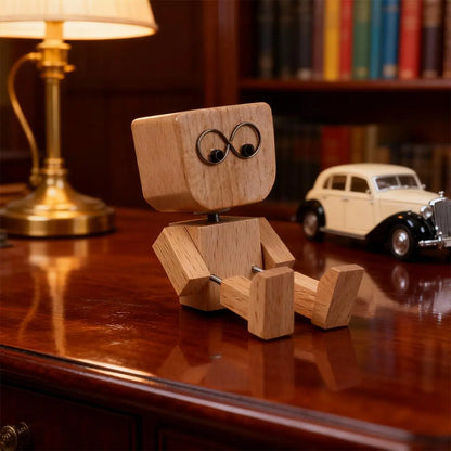 Handmade Shaking Wooden Man Car Dashboard Ornament