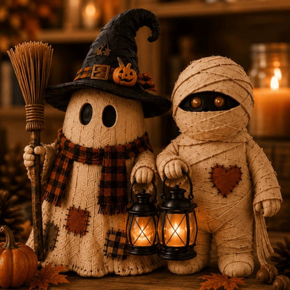 🔥Last Day 49% OFF -🎃 Cute Spooky Halloween Mantel Figurine – Cozy Resin Decor 🍂