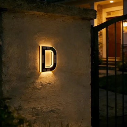 💡 Modern Solar Backlit Illuminated House Numbers | Wireless Dusk-to-Dawn Address Plaque 🏡