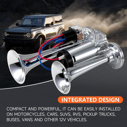 📢2026 Upgraded 150dB Super Loud 12V Dual Air Horn Kit ⚡