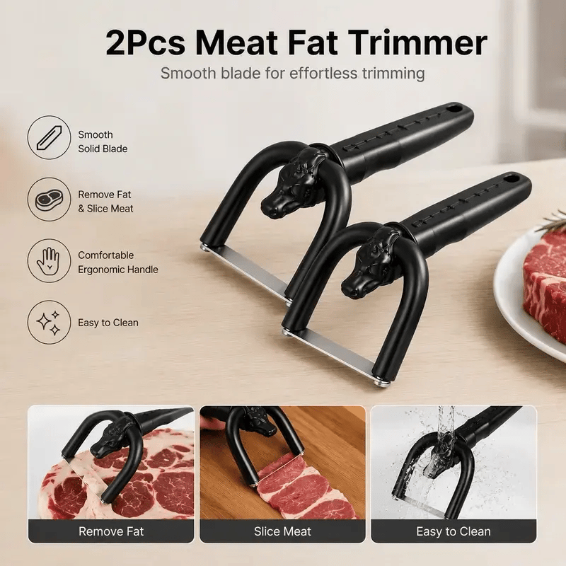 🥩 Precision Meat Fat Trimmer – Ergonomic Stainless Steel Meat Trimming Tool 🔪