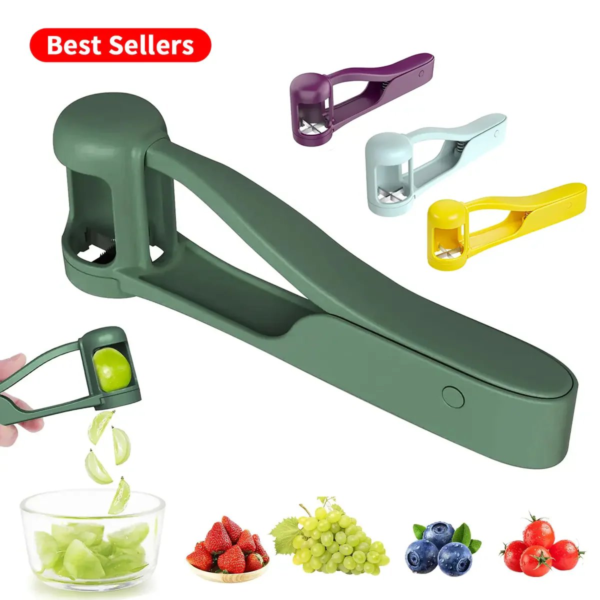 🌸 Grape Cutter for Toddlers 1-3 - Stainless Steel Baby Fruit Slicer Safe & Easy Grape