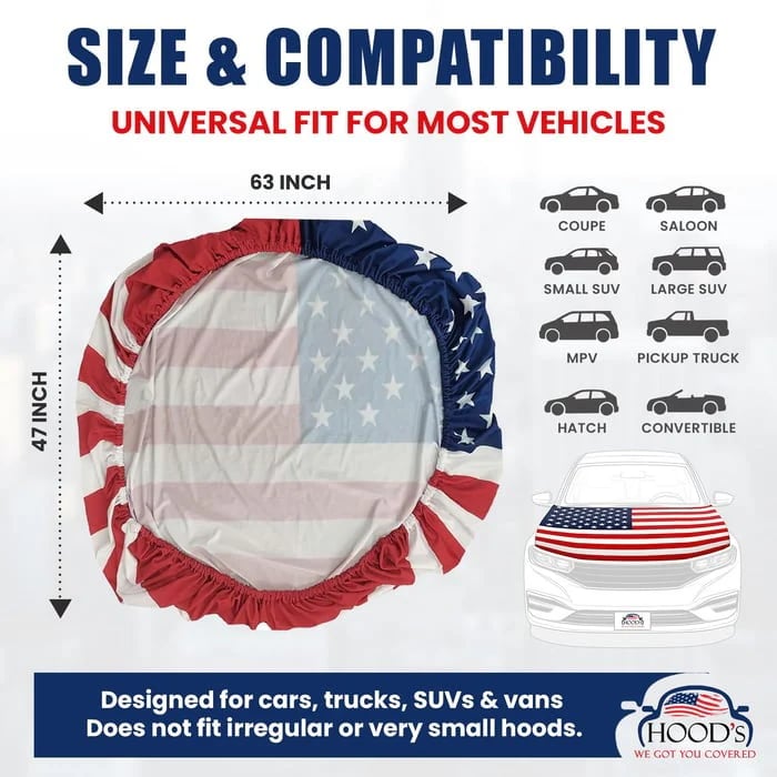 🎉4th Of July Flash Sale 65K+🔥American Car Hood Flag🦅No Glue No Tools🚗 Install in 1 Minute