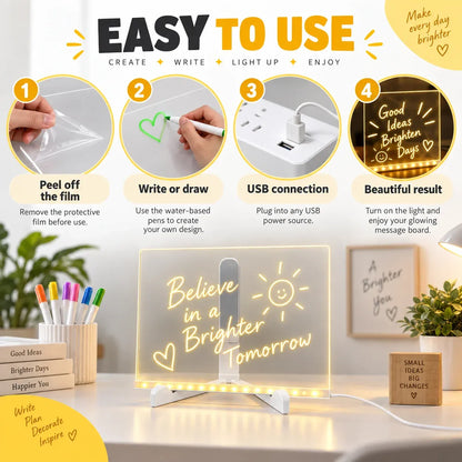 ✨ Reusable LED Message Board – Write, Glow, Wipe & Create Again