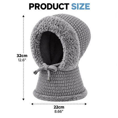 ❄️ 3-in-1 Winter Beanie – Plush Hat, Face Cover & Neck Warmer 🧣