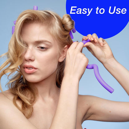 A heatless curling wand in various sizes for creating spiral curls and waves