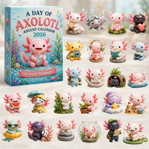 🦎 2026 Christmas Axolotl Advent Calendar | 24-Day Acrylic Charm Mystery Gift Set 🎄