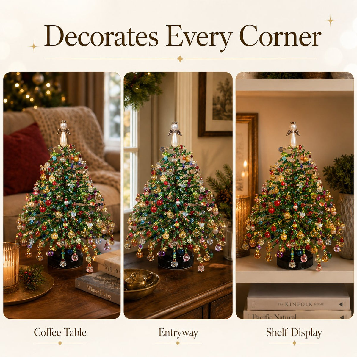 🎄 DIY Beaded Christmas Tree Kit – Handmade Holiday Craft
