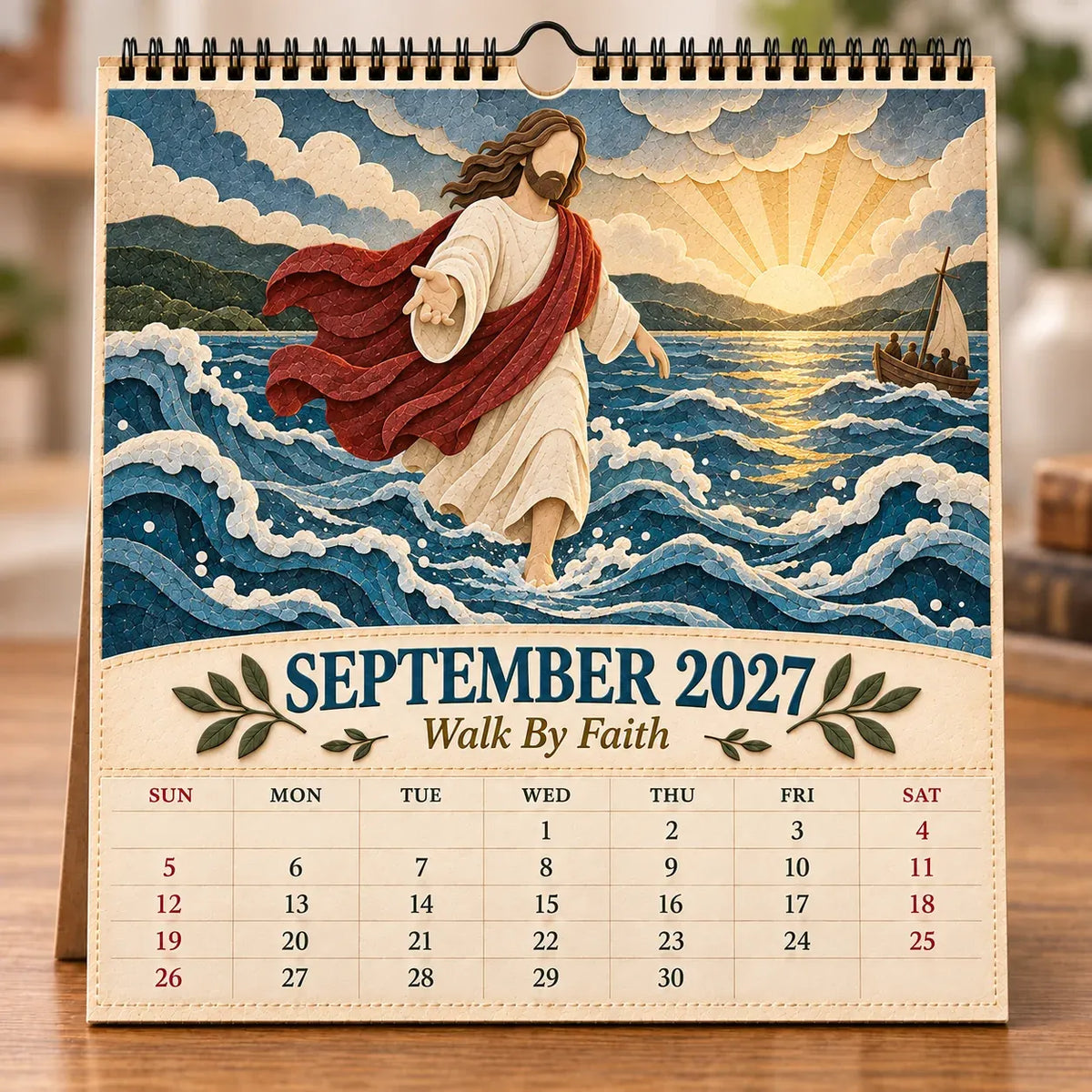 ✝️ 2027 A Year With Jesus Wall Calendar – 12-Month Gospel Art & Scripture Planning 🕊️