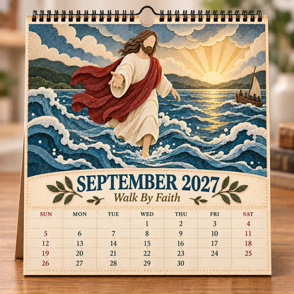 ✝️ 2027 A Year With Jesus Wall Calendar – 12-Month Gospel Art & Scripture Planning 🕊️