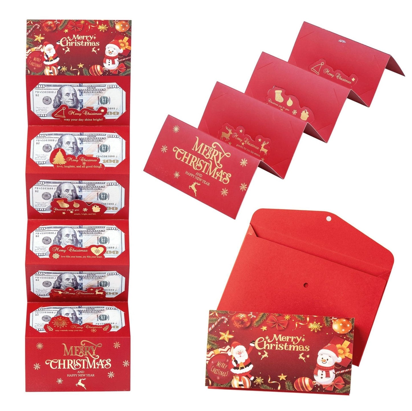 🎁 Foldable Surprise Christmas Cash Gift Envelope – Pop-Up Holiday Money Holder ✨