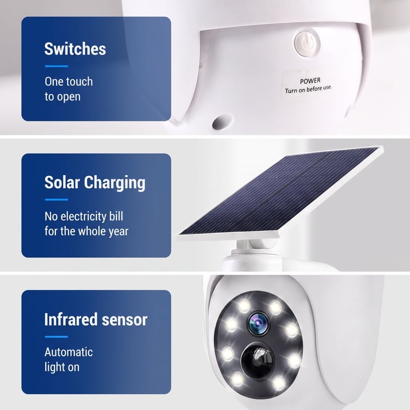 ⏰Final 6 Hours Sale 50% OFF🔥🔥 - Solar-Powered Simulated Surveillance Camera Street Light